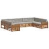 vidaXL Set vanjskih sofa 9 kom. Prirodna i svijetlo siva