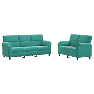 vidaXL Set sofe 2 pcs Tirkizna Bar&scaron;un
