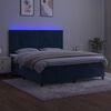 vidaXL Krevet box spring s madracem LED tamnoplavi 180x200 cm bar&scaron;un