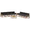 vidaXL Set vanjskih sofa s jastukom 9 pcs Prirodna i crna