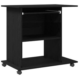vidaXL Računalni stol crni hrast 80x50x75 cm inženjerski drvo