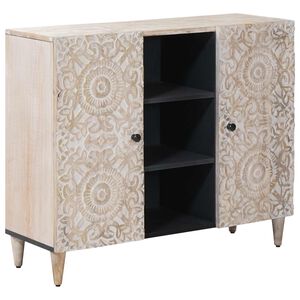 vidaXL Kreveta s policom Bijelo 90 x 33,5 x 75 cm Čvrsto drvo manga