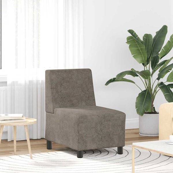 vidaXL Modularna sofa bez naslona za ruke tamno siva 55 cm umjetna koža