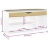 vidaXL Klupa za cipele s jastukom bijela/hrast 104 x 30 x 49 cm drvena
