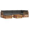 vidaXL Set vanjskih sofa 7 kom. Prirodna i antracit