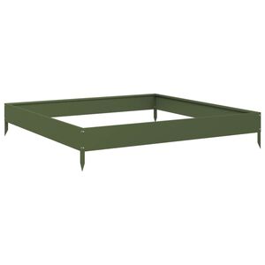 vidaXL Povi&scaron;ena vrtna gredica maslinastozeleni 100x100x18,5 cm čelik
