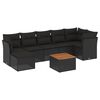 vidaXL 8-dijelni set vrtnih sofa od poliratana s jastucima crni