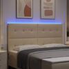 vidaXL LED uzglavlje S LED lampica s uzglavljem Krema 180 cm tkanina