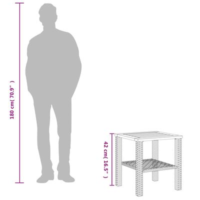vidaXL Vrtni stol sivi 40x40x42 cm od poliratana i bagremovog drva