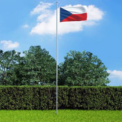 vidaXL Češka zastava s aluminijskim stupom 4 m
