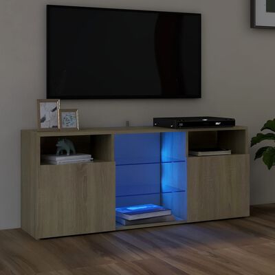 vidaXL TV ormarić s LED svjetlima boja hrasta sonome 120 x 30 x 50 cm