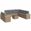 vidaXL 10-dijelni set vrtnih sofa s jastucima bež od poliratana