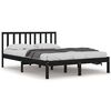 vidaXL Okvir za krevet od masivne borovine crni 135x190 cm bračni