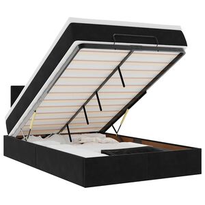vidaXL Otomanski krevet s madracem&LED crni 120x200cm bar&scaron;unasti