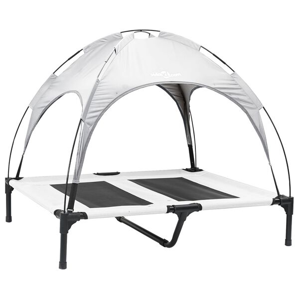 vidaXL Krevet za psa Srebrno Siva 92 x 77 x 82,5 cm Čelik