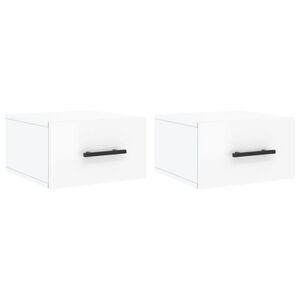 vidaXL Zidni noćni ormarići 2 kom visoki sjaj bijeli 35x35x20 cm