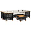 vidaXL 7-dijelni set vrtnih sofa od poliratana s jastucima crni