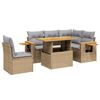 vidaXL 6-dijelni set vrtnih sofa s jastucima bež od poliratana