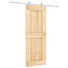 vidaXL Klizna vrata Prirodna i bijela 80 x 210 cm Čvrsta borovina
