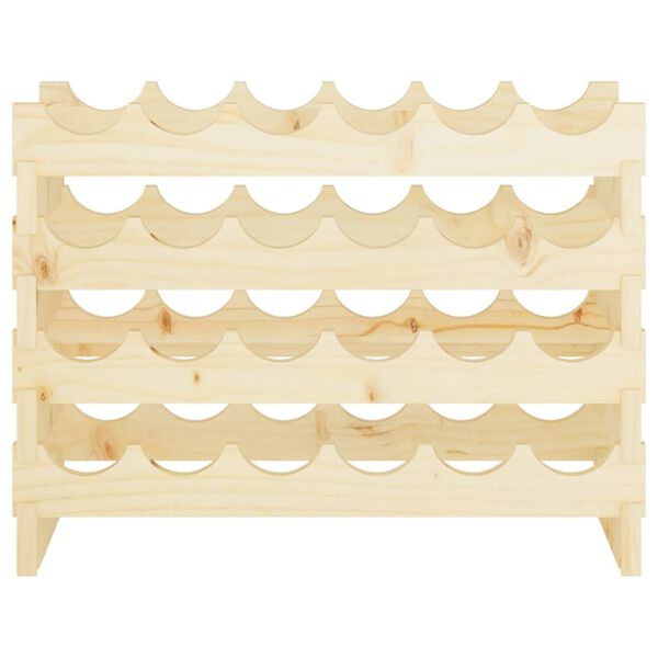vidaXL Stalak za vino 65 x 29 x 46 cm od masivne borovine