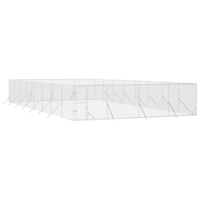 vidaXL Vanjski kavez za pse srebrni 8 x 16 x 2 m od pocinčanog čelika