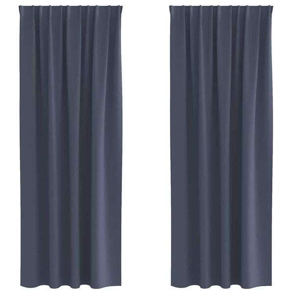 vidaXL Zavjese za blackout s prstenovima 2 pcs Antracit 260 x 140 cm