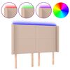 vidaXL LED uzglavlje boja cappuccina 147x16x118/128cm od umjetna koža