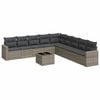 vidaXL 10-dijelni set vrtnih sofa od poliratana s jastucima sivi