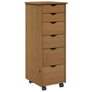 vidaXL Mobilni ormar 34 x 39 x 93,5 cm Čvrsto borovo drvo Medeno smeđa