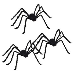 vidaXL Halloween Pauk Dekoracija SPOOKA 3 kom. Crna 150 cm