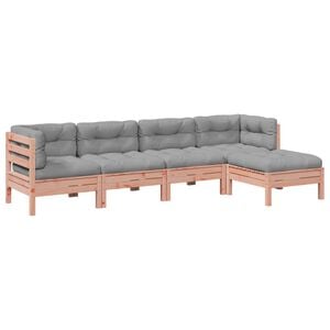 vidaXL 5-dijelni set vrtnih sofa s jastucima masivno drvo duglazije