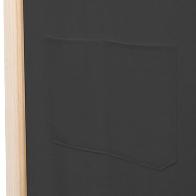 vidaXL Sobna pregrada s 5 panela od tkanine 200 x 170 x 4 cm siva