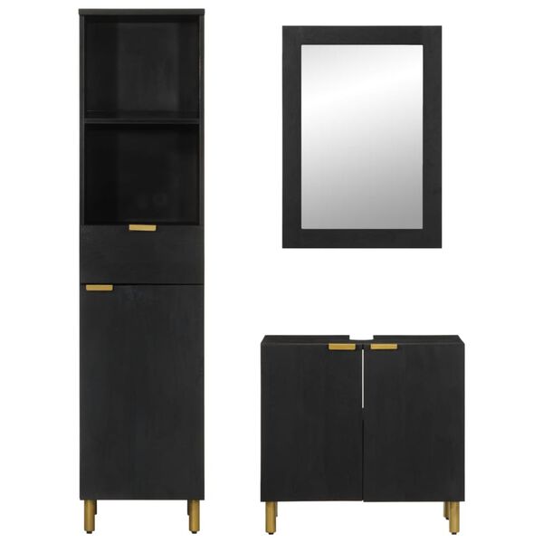 vidaXL 3-dijelni set kupaonskog namje&scaron;taja crni od konstruiranog drva