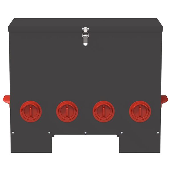 vidaXL Hranilica za piliće Crna 60,5 x 29 x 51 cm Hladno valjani čelik