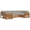 vidaXL Set vanjskih sofa s jastukom 6 pcs Prirodna i svijetlo siva