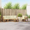 vidaXL Set vanjskih sofa 7 pcs Prirodna i krem Čvrsto drvo akacije