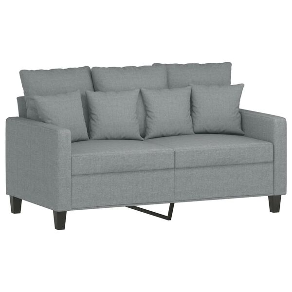 vidaXL 3-dijelni set sofa s jastucima svjetlosivi od tkanine