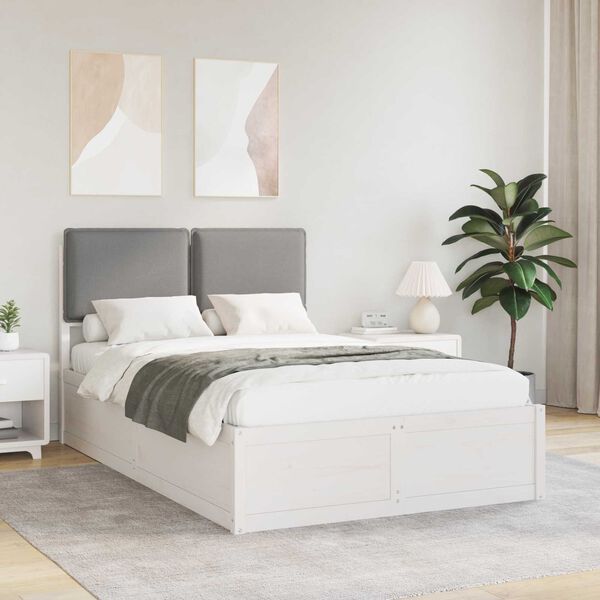 vidaXL Krevetni okvir s tapiciranim uzglavljem Svijetlo siva