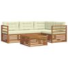 vidaXL Set vanjskih sofa s jastukom 5 pcs Prirodna i krem