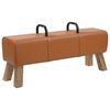 vidaXL klupa Smeđa 110 x 30 x 45 cm Prava koža