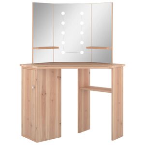 vidaXL Kutni toaletni stolić LED boja hrasta 111 x 54 x 141,5 cm