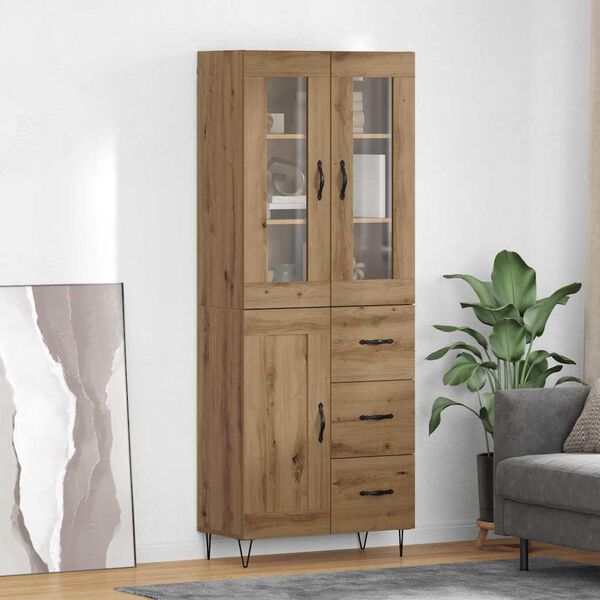vidaXL Highboard Umjetnički hrast 69,5 x 34 x 90 cm Konstruirano drvo