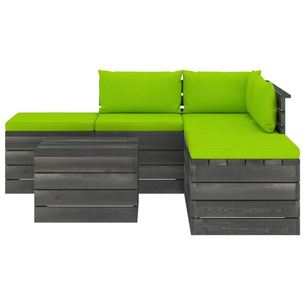 vidaXL 6-dijelna vrtna garnitura od paleta od borovine s jastucima