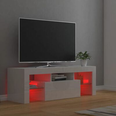 vidaXL TV ormarić s LED svjetlima visoki sjaj bijeli 120 x 35 x 40 cm