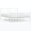 vidaXL Metalni okvir kreveta uzglavlje i podnožje bijeli 120x190 cm