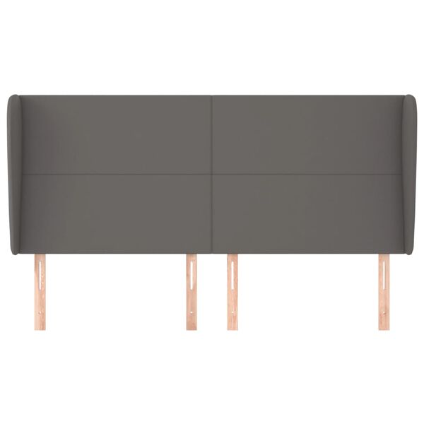 vidaXL Uzglavlje s u&scaron;ima sivo 203x23x118/128 cm od umjetne kože