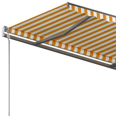 vidaXL Samostojeća tenda na ručno uvlačenje 350 x 250 cm žuto-bijela
