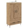 vidaXL Highboard Umjetnički hrast 69,5 x 31 x 115 cm Konstruirano drvo