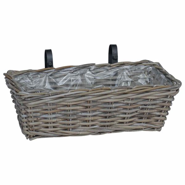 vidaXL Viseća Ko&scaron;ara za Saksije 2 pcs Siva 48 x 22 x 15 cm Lacak Ratan
