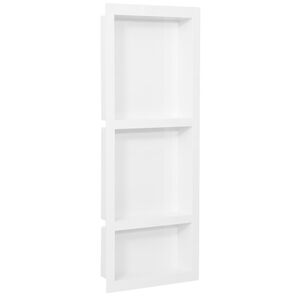 vidaXL Ni&scaron;a za tu&scaron; s 3 odjeljka bijela visokog sjaja 41 x 99 x 9 cm